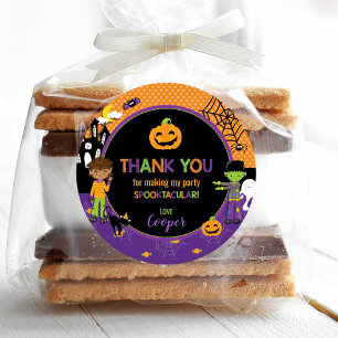 Halloween Party Frankenstein Thank You Favor Classic Round Sticker