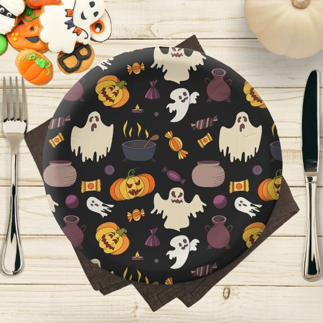 Halloween Party Fun Illustrations  Paper Plates (Creator Uploaded)