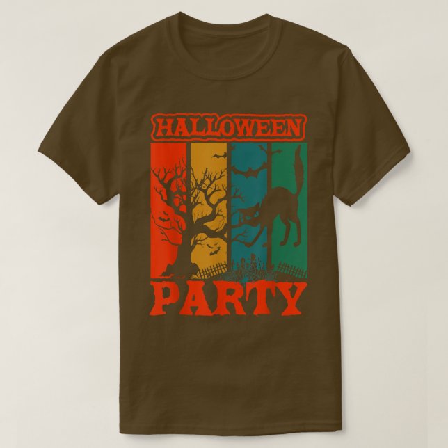Halloween Party Funny Scary Haunted Forest Design  T-Shirt (Design Front)
