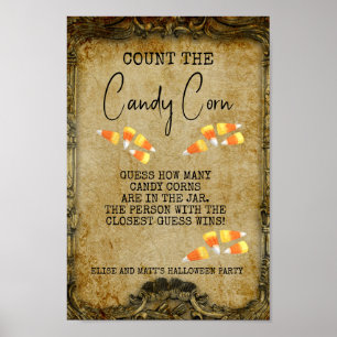 Halloween Party Game Count the Candy Corn  Poster