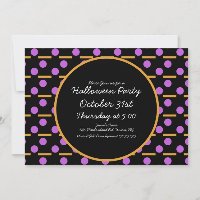 Halloween Party Geometrical Shapes Pattern  Invitation (Front)