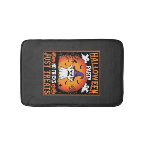 Halloween Party Ghost No Tricks Just Treats Bath Mat