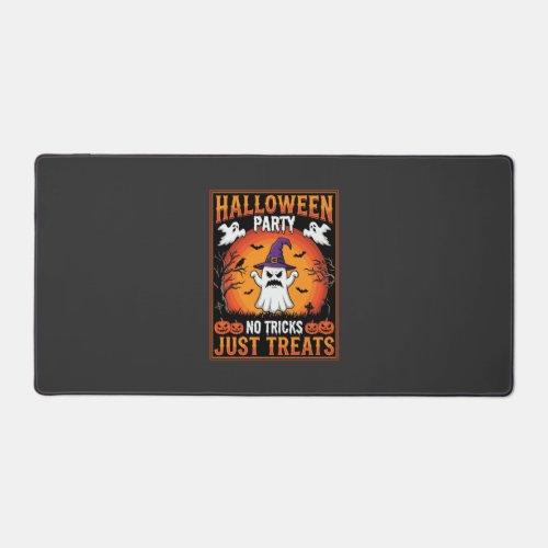 Halloween Party Ghost No Tricks Just Treats Desk Mat