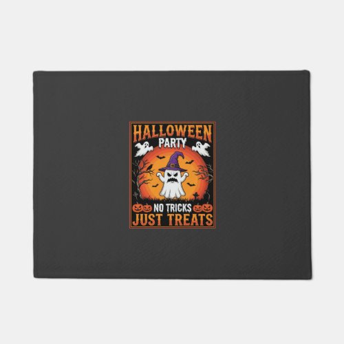 Halloween Party Ghost No Tricks Just Treats Doormat