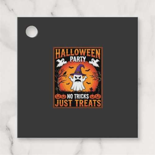 Halloween Party Ghost No Tricks Just Treats Favor Tags
