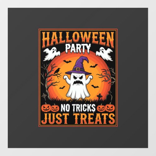 Halloween Party Ghost No Tricks Just Treats Floor Decals