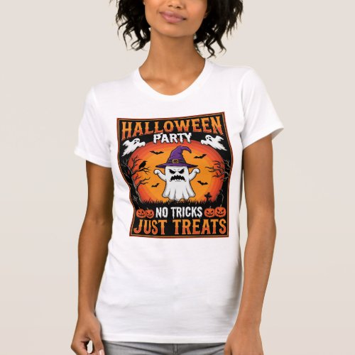 Halloween Party Ghost No Tricks Just Treats T-Shirt