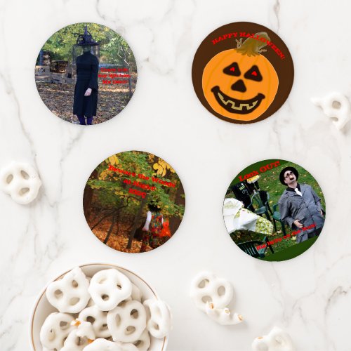 Halloween Party Ghostly Scary Fun Coaster Set