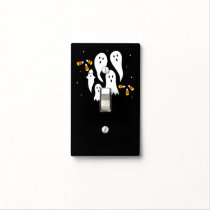 Halloween Party Ghosts & Candy Corn Black Orange Light Switch Cover