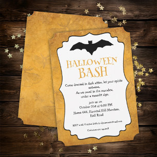 Halloween Party Golden Invitation