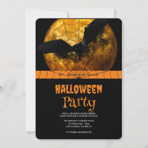 Halloween Party Gothic Bat Invitation