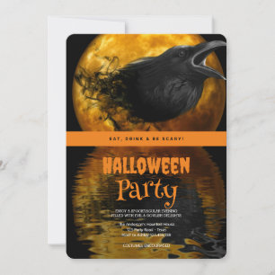 Halloween Party Gothic Crow Invitation