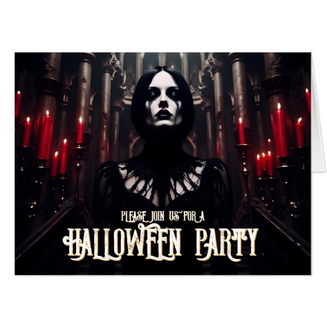Halloween Party – Gothic Dark Invitation (Front Horizontal)