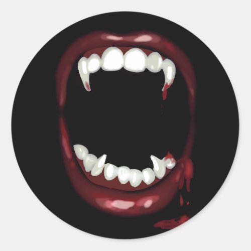 halloween party gothic Fangs Vampire Classic Round Sticker