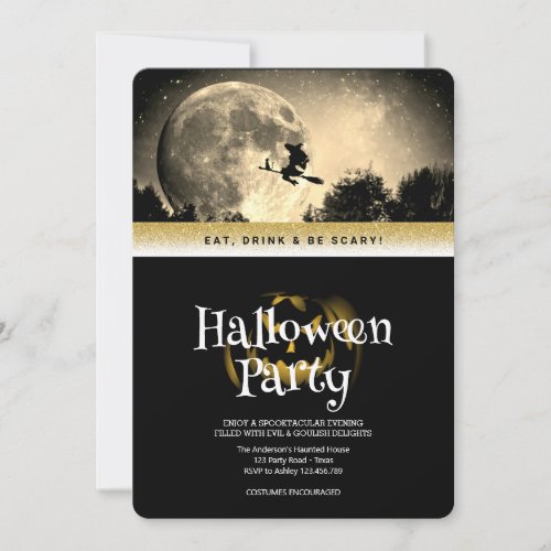 Halloween Party Gothic Fantasy Moon Invitation