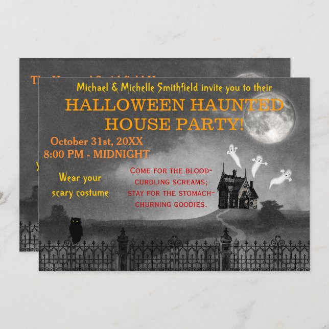 Halloween Party | Gothic Haunted House Invitation (Front/Back)