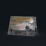 Halloween Party - Gothic Haunted House Invitation<br><div class="desc">These spooky Halloween party greeting card invitations show a Gothic Victorian house in the distance on a hill. A winding path leads down to the top of an iron gate. An owl sits perched on the gate, and three ghosts fly around the house, under a large full moon. The whole...</div>