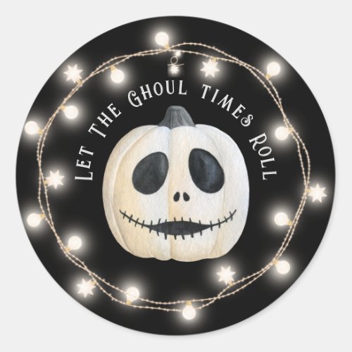 Halloween Party Gothic Pumpkin Face Classic Round Sticker