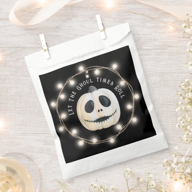 Halloween Party Gothic Pumpkin Face Favor Bag (Clipped)