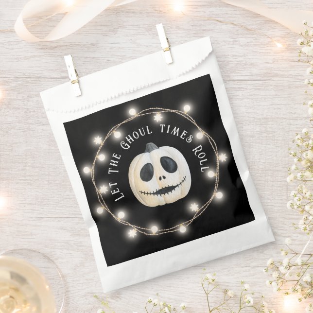 Halloween Party Gothic Pumpkin Face Favor Bag (Clipped)