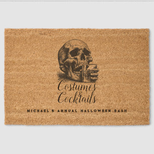 Halloween Party Gothic Skull Costumes & Cocktails Fiber Doormat