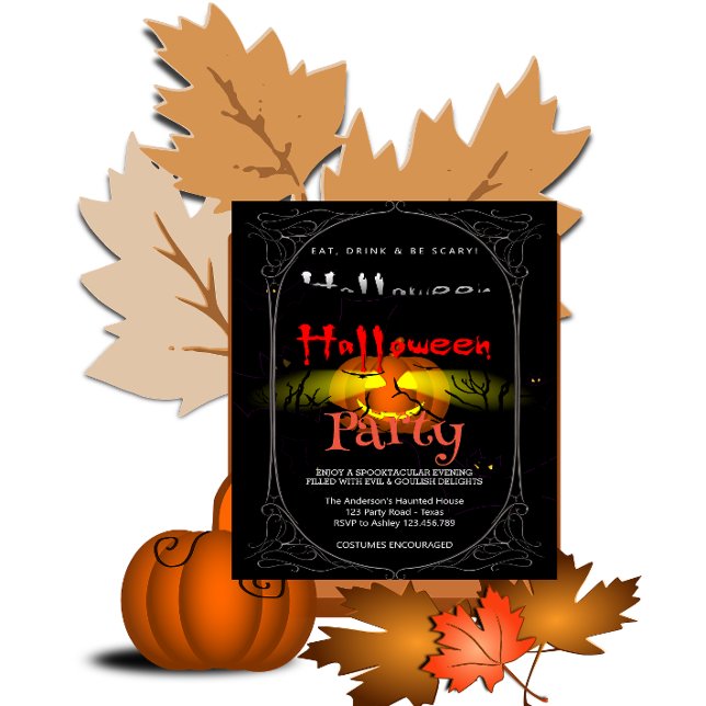 Halloween Party  Gothic  Spooky Pumpkin Invitation (Creator Uploaded)
