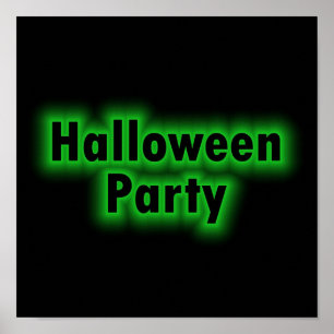 Halloween Party Green Glow Poster