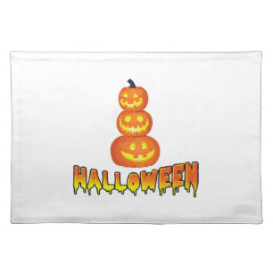 Halloween Party, Halloween Pumpkins Cloth Placemat