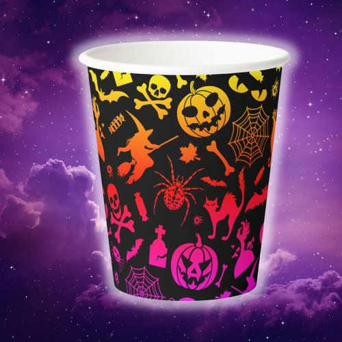 Halloween Party Happy Halloween neon spooky scary Paper Cups