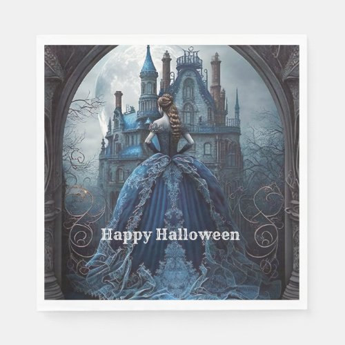Halloween Party Haunted House Blue Night Scary Napkins