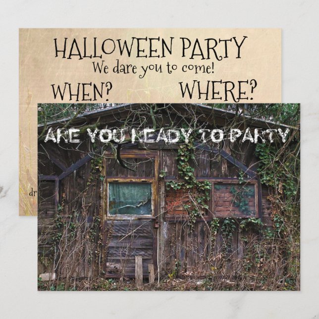 Halloween Party Haunted House Invitation (Front/Back)