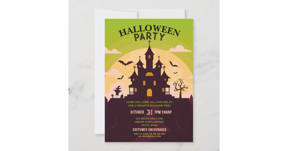 Halloween Party Haunted House Party Spooky Invitation | Zazzle