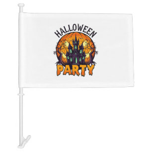Halloween Party Haunted House Pumpkin Bats_1 Car Flag
