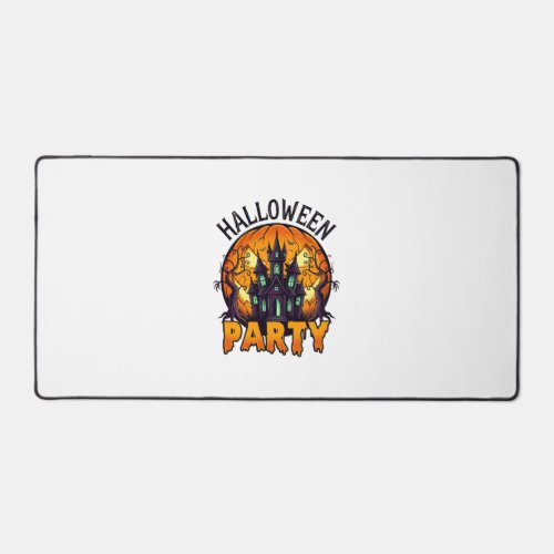 Halloween Party Haunted House Pumpkin Bats_1 Desk Mat
