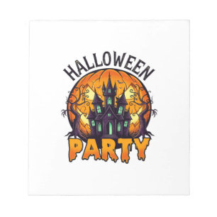 Halloween Party Haunted House Pumpkin Bats_1 Notepad