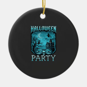 Halloween Party Haunted House Pumpkins Skull Witch Ceramic Ornament