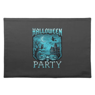 Halloween Party Haunted House Pumpkins Skull Witch Cloth Placemat