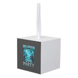 Halloween Party Haunted House Pumpkins Skull Witch Cube Ornament