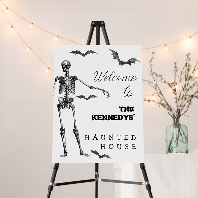 Halloween Party Haunted House Welcome Sign (In Situ (Stand))