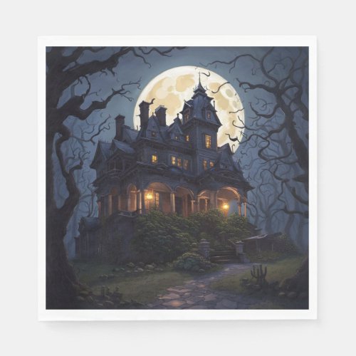 Halloween Party Haunted Mansion Napkins