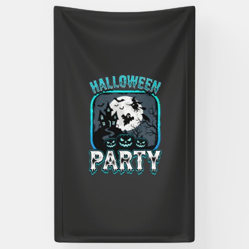 Halloween Party Haunted Pumpkin Vector Design Banner
