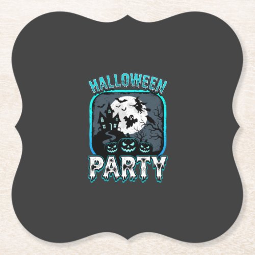 Halloween Party Haunted Pumpkin Vector Design Paper Coaster