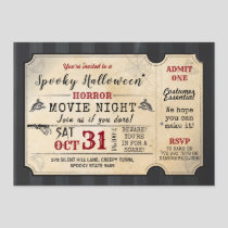 Halloween Party Horror Movie Night Film Ticket Invitation