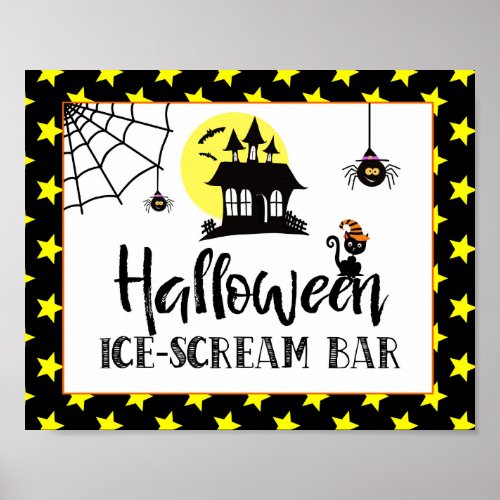 halloween party ice cream bar sign