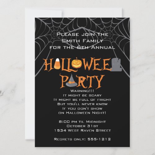 Halloween Party Iconic Letters Invitation