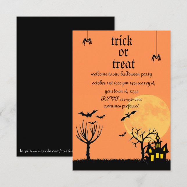 Halloween party Invitation (Front/Back)