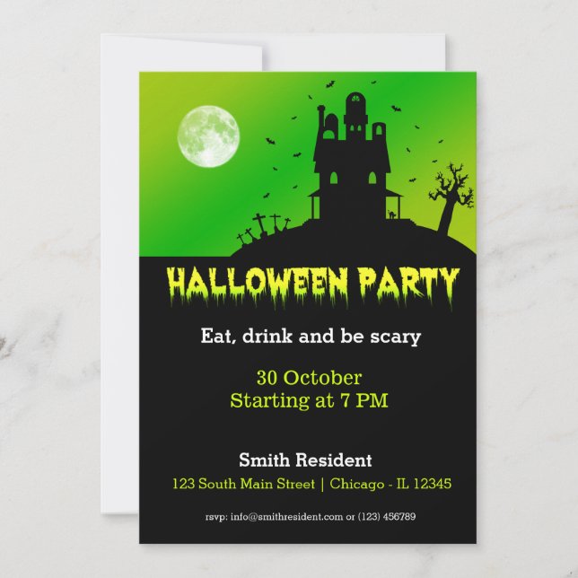Halloween party invitation (Front)