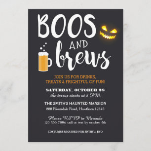 Halloween Party Invitation, Adult, Boos and Brews Invitation