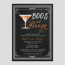 Halloween party invitation - boos and booze