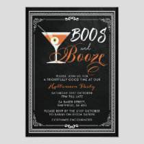 Halloween party invitation - boos and booze